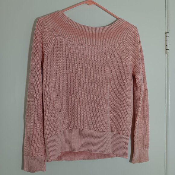 rag&bone dawn off the shoulder ribbed kni sweater pink s/p - Picture 2 of 6